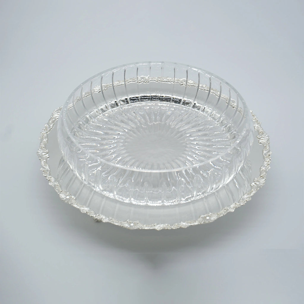 Kensington Crystal Bowl with Silver Tray