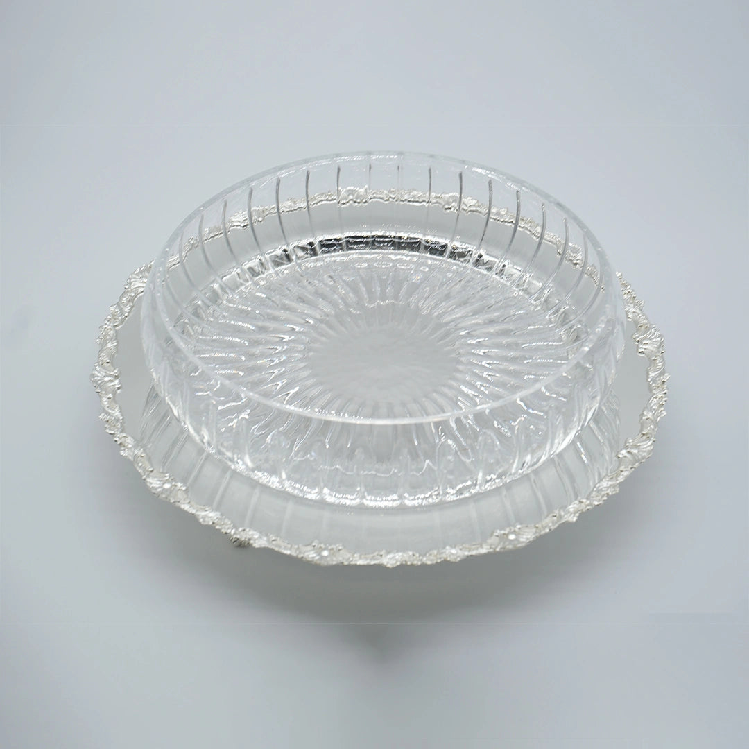 Kensington Crystal Bowl with Silver Tray