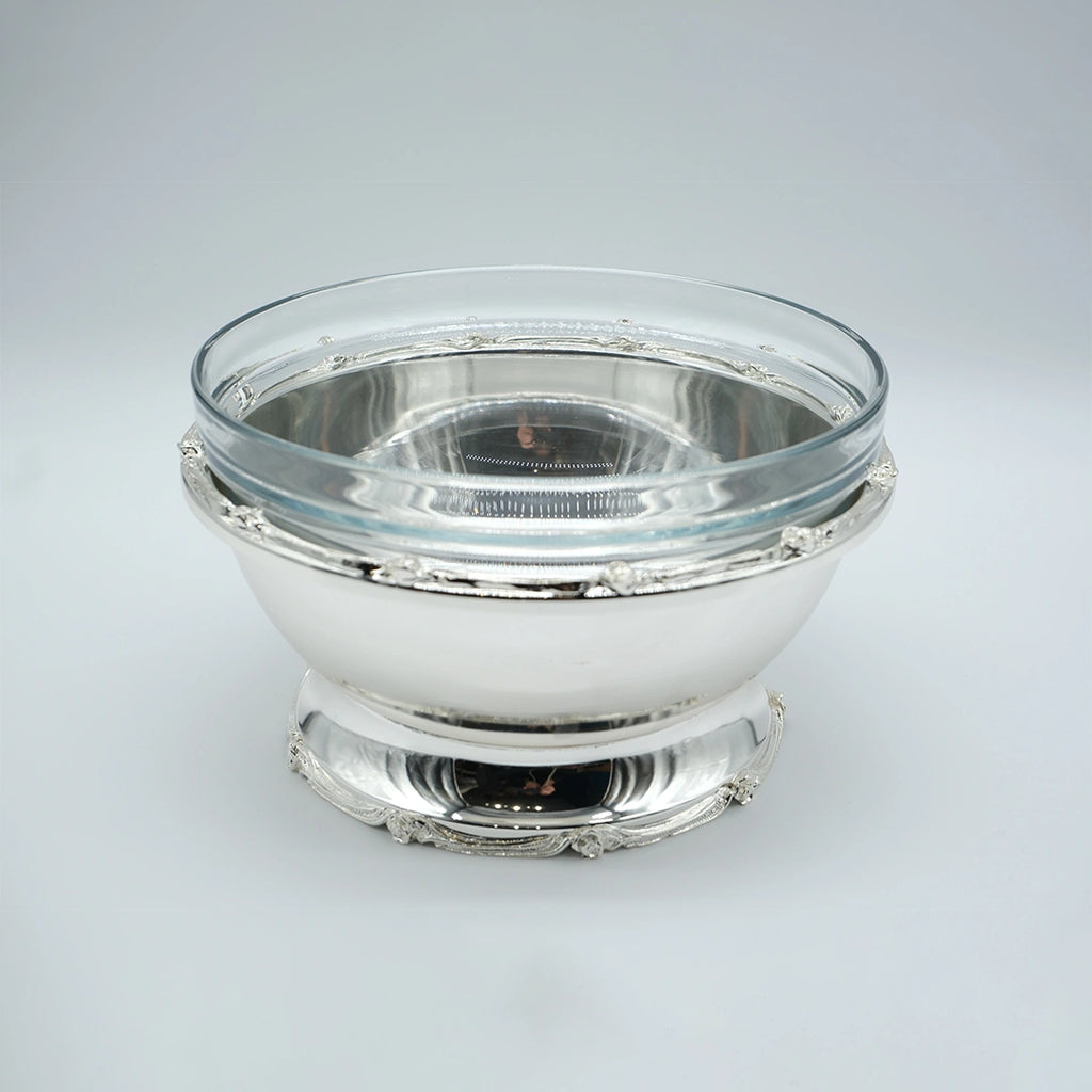 Regency Glass & Silver Serving Bowl