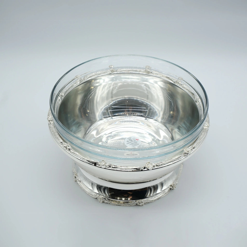 Regency Glass & Silver Serving Bowl