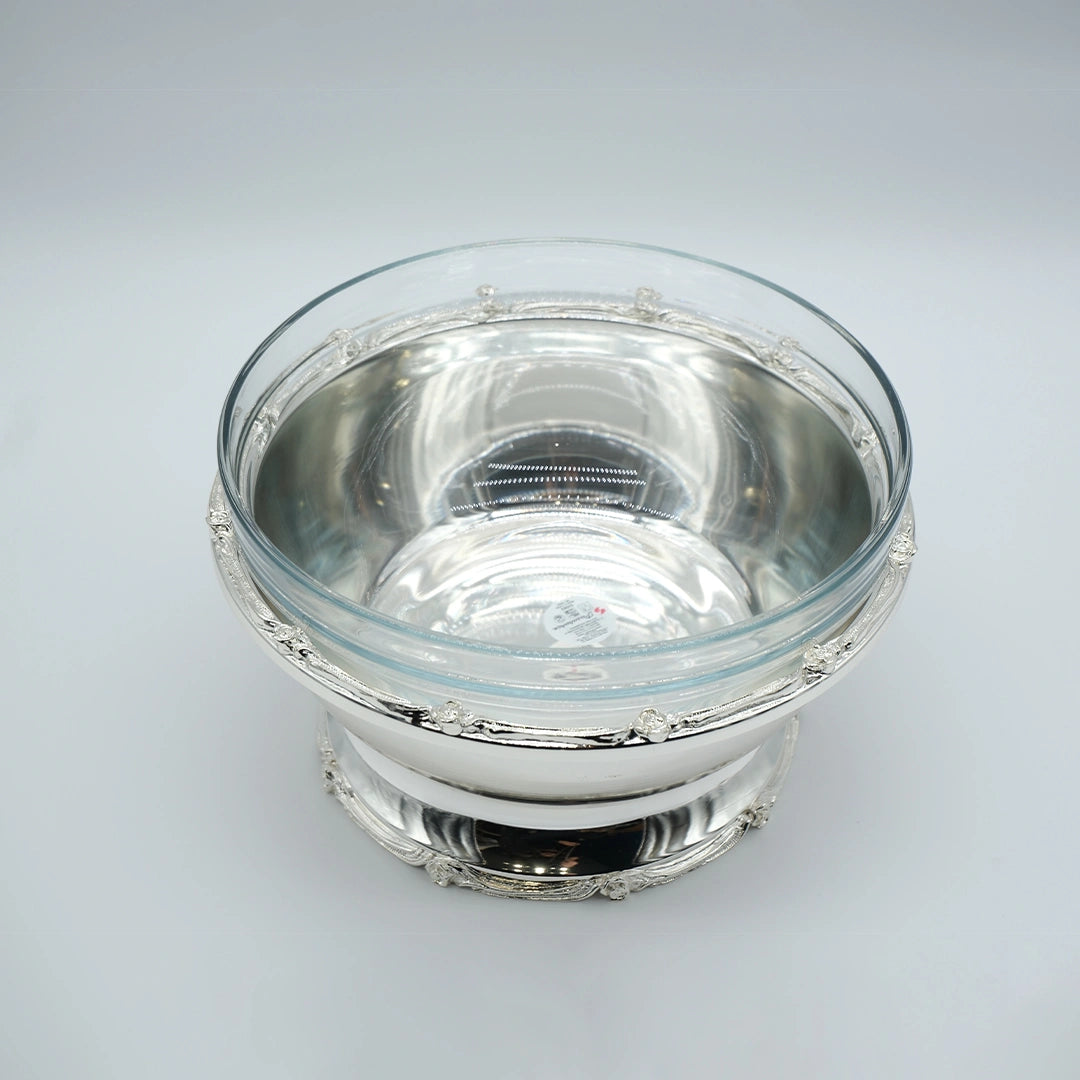 Regency Glass & Silver Serving Bowl