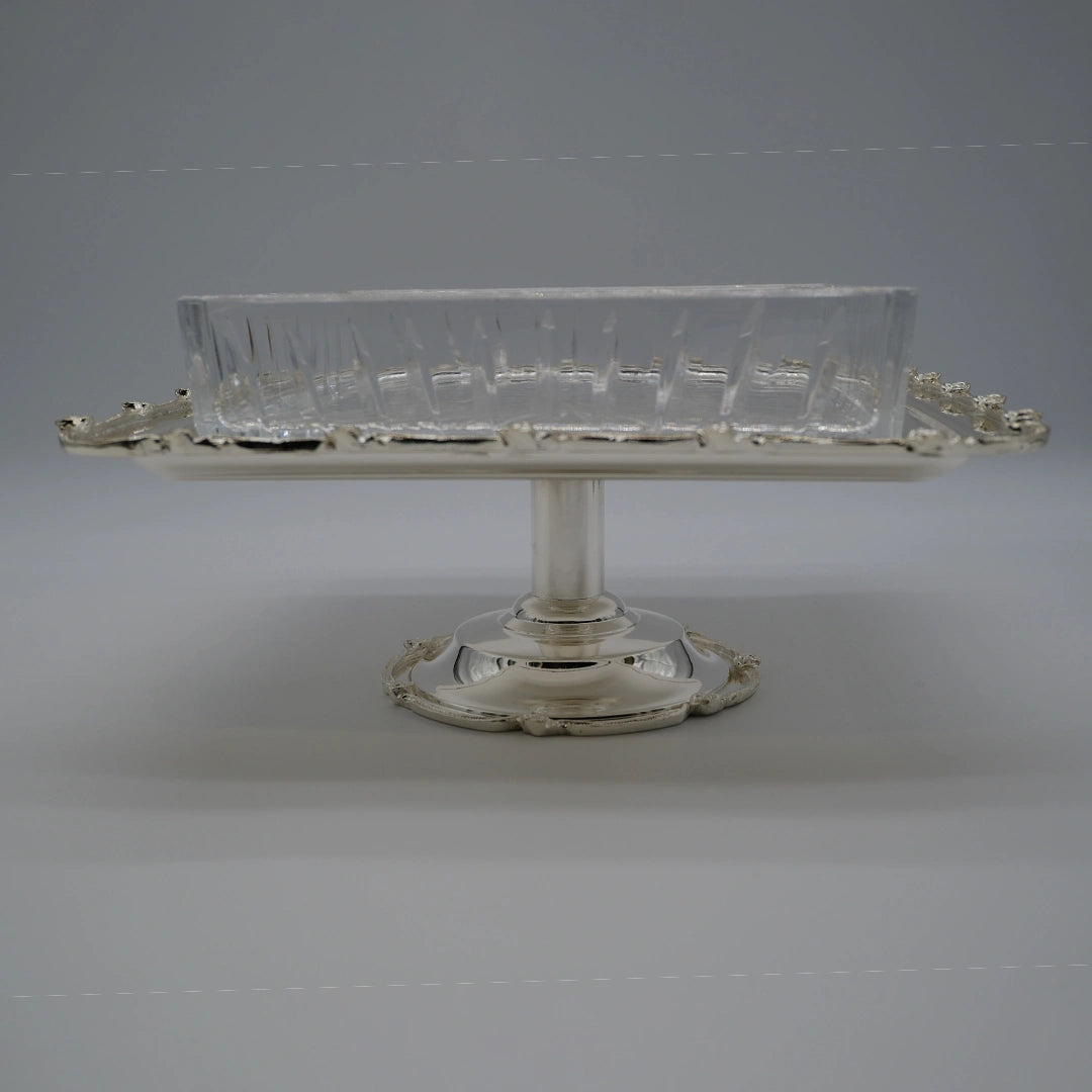 Regal Square Crystal Pedestal Bowl
