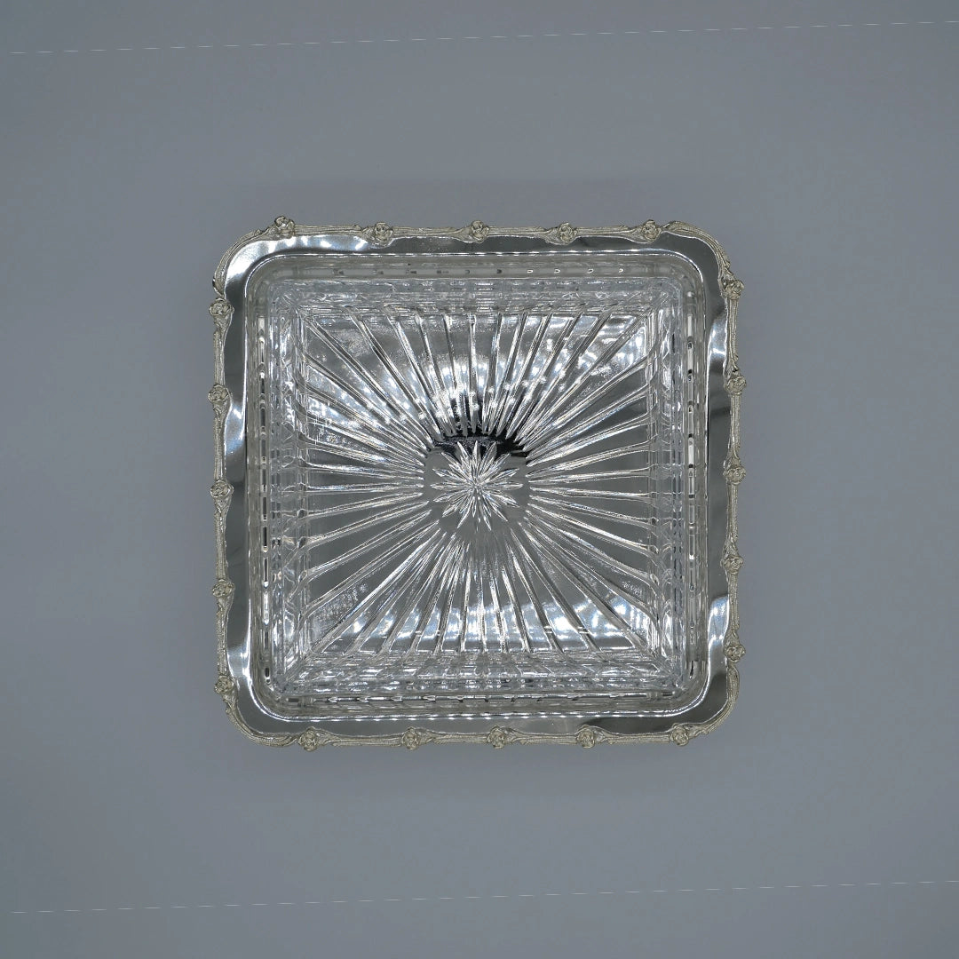 Regal Square Crystal Pedestal Bowl