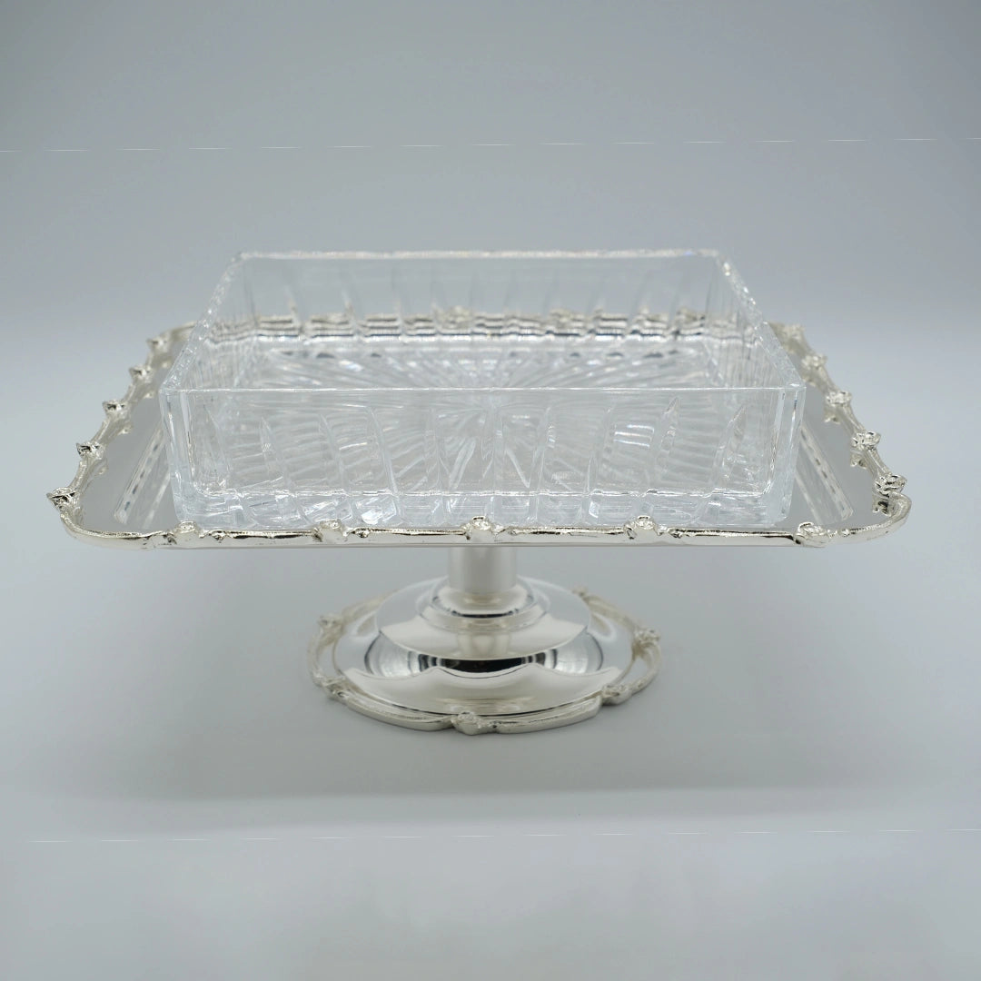 Regal Square Crystal Pedestal Bowl