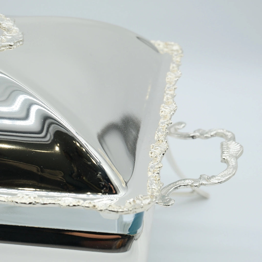 Royal Silver Plated Rectangular Chafing Dish with Decorative Trim