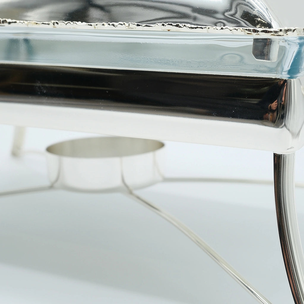 Royal Silver Plated Rectangular Chafing Dish with Decorative Trim