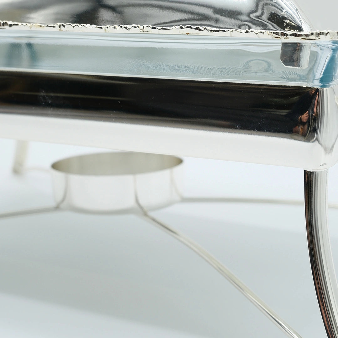 Royal Silver Plated Rectangular Chafing Dish with Decorative Trim