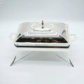 Royal Silver Plated Rectangular Chafing Dish with Decorative Trim