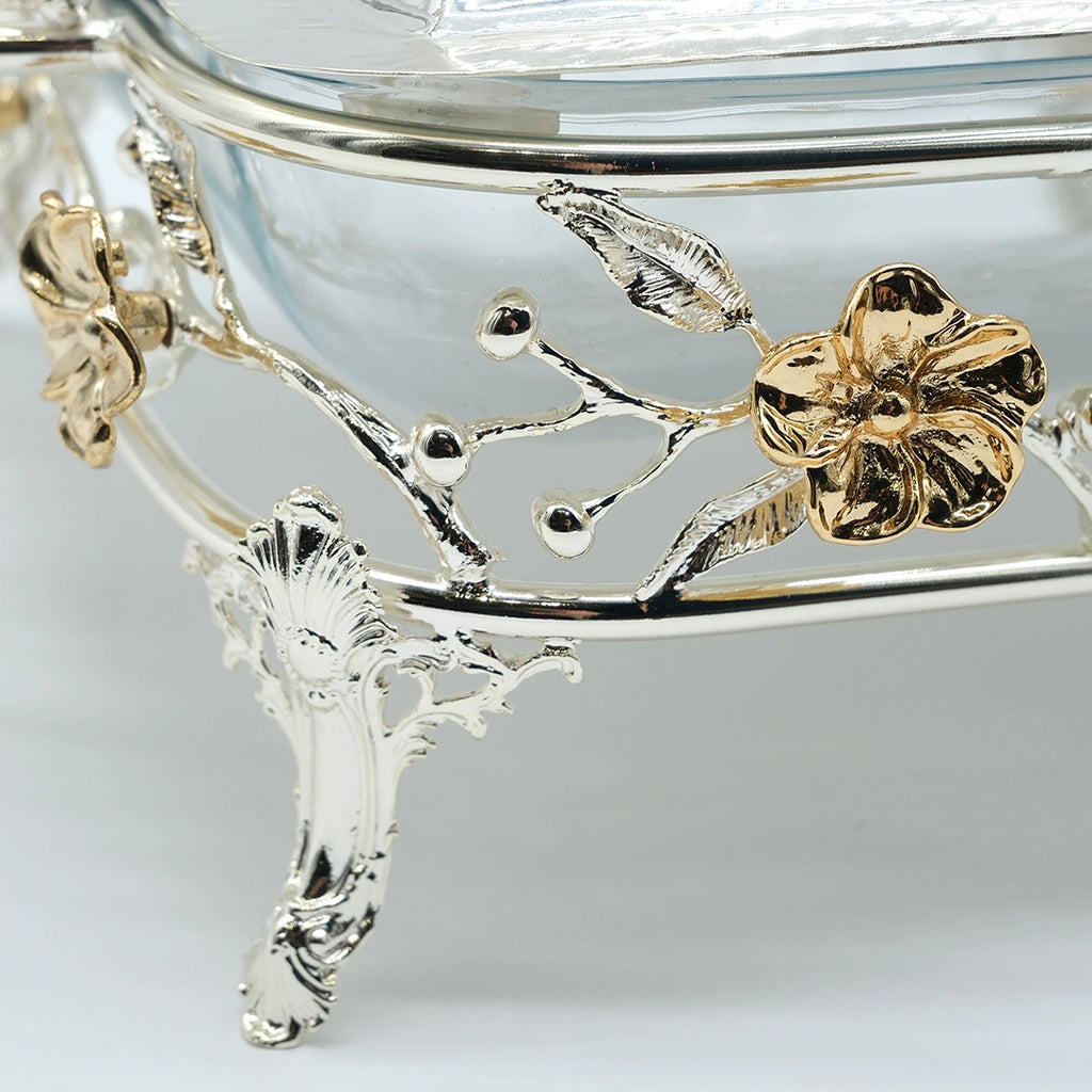 Royal Blossom Square Casserole Dish with Lid