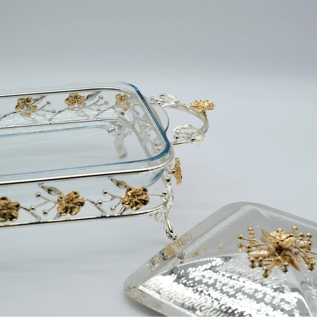 Royal Blossom Square Casserole Dish with Lid