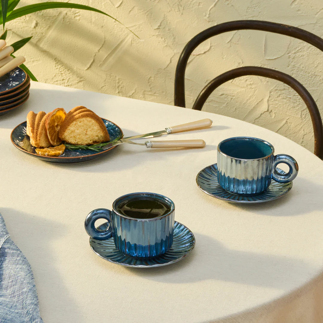 Arthur 4-Piece Tea Cup for 2 People, 260 ml, Navy