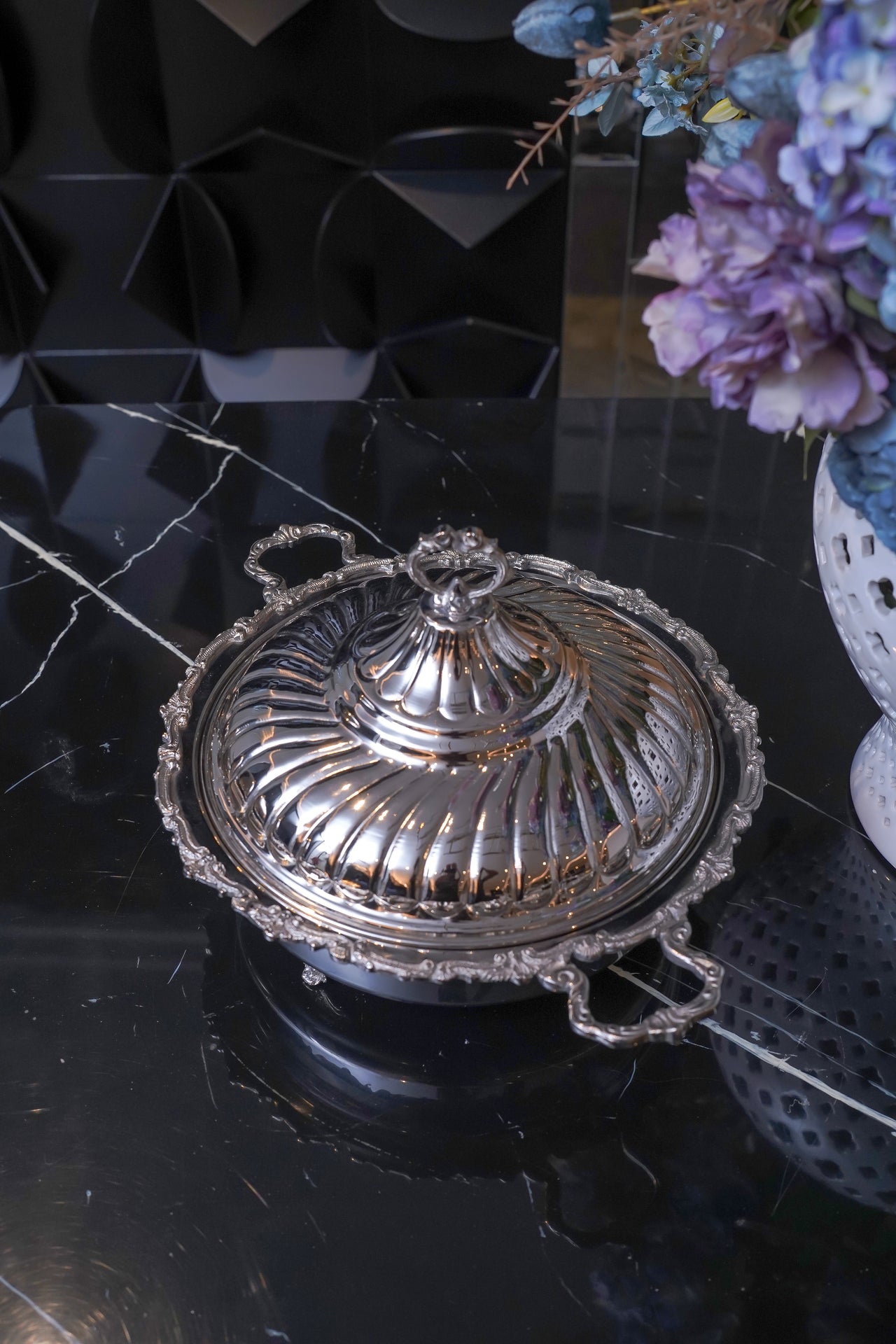 Seren Luxe Silver Serving Dish