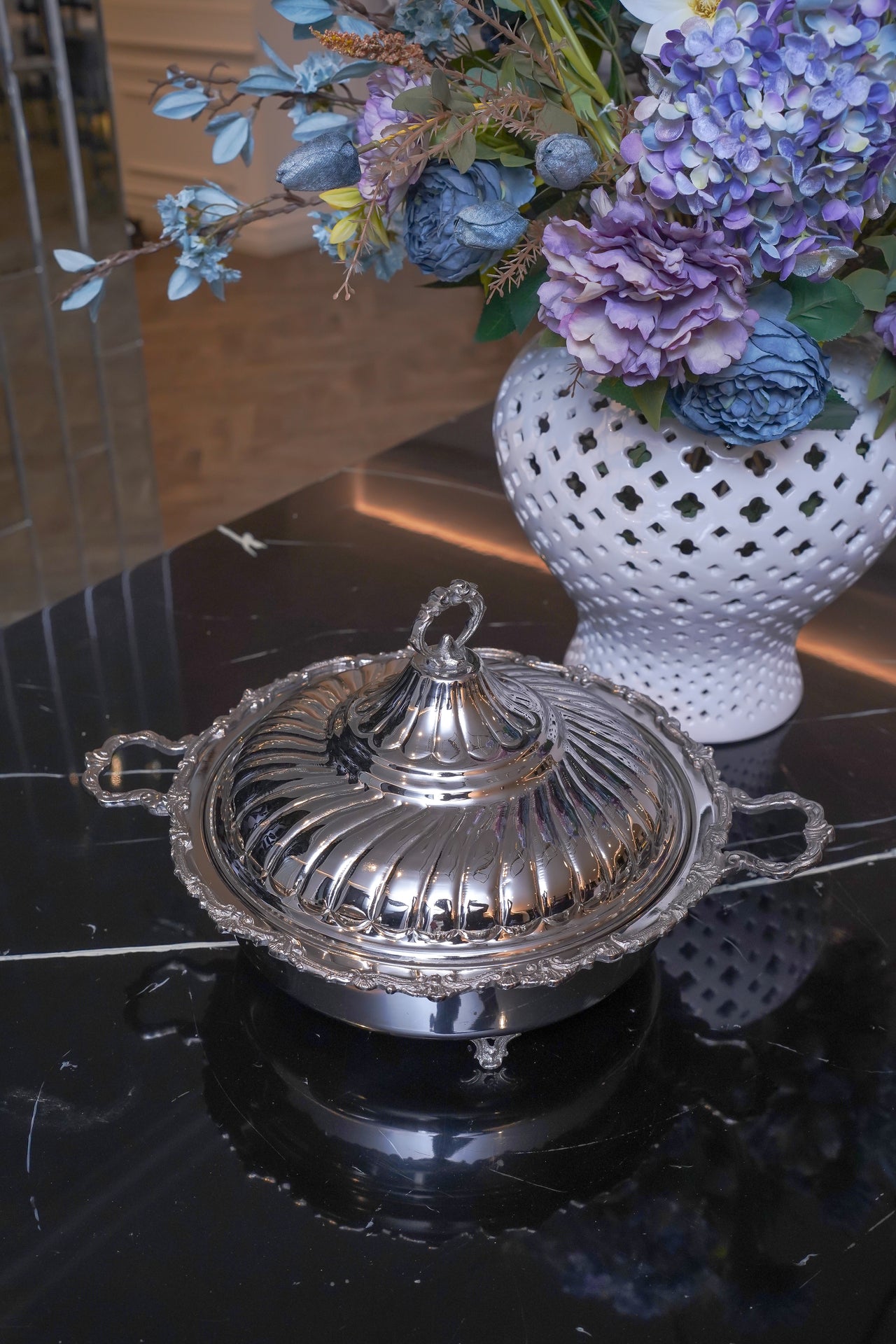 Seren Luxe Silver Serving Dish