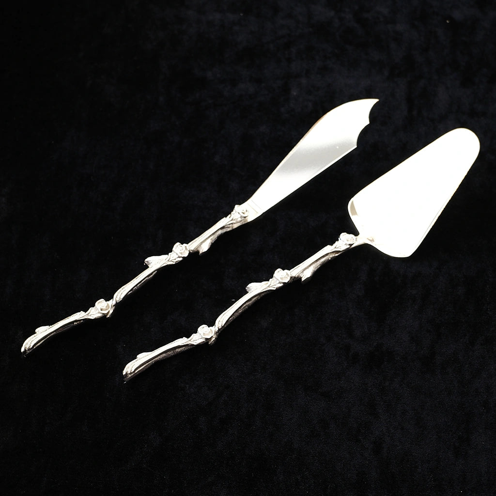 Vintage Rose Handle Cake & Pie Server Set