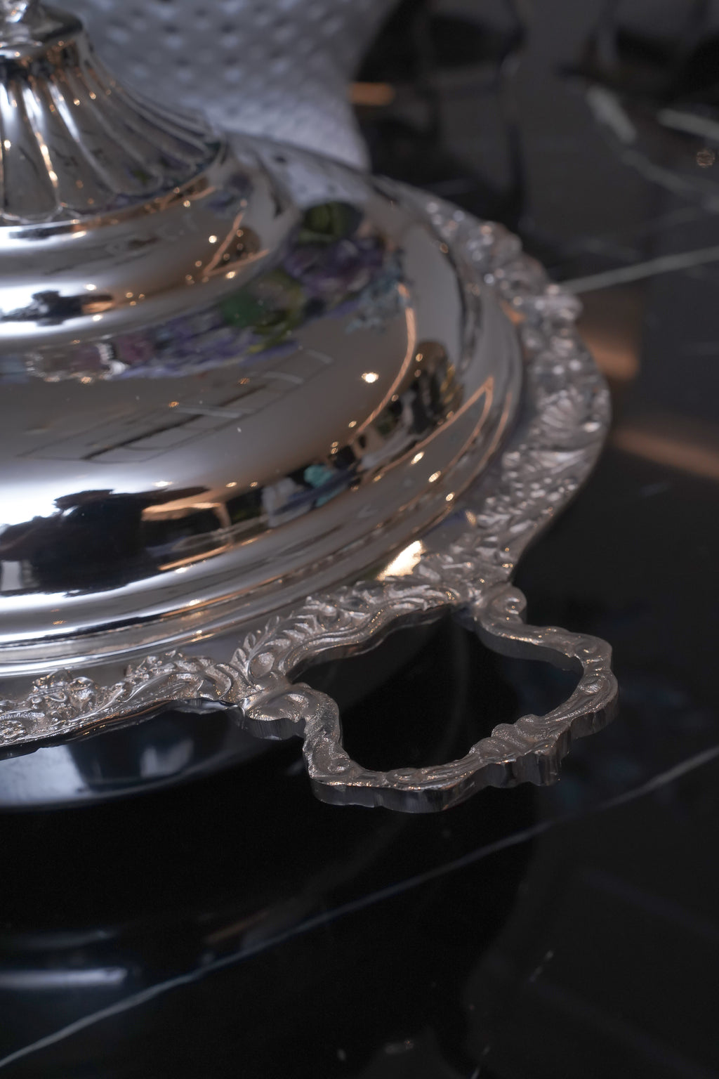 Elysian Round Silver Serving Dish