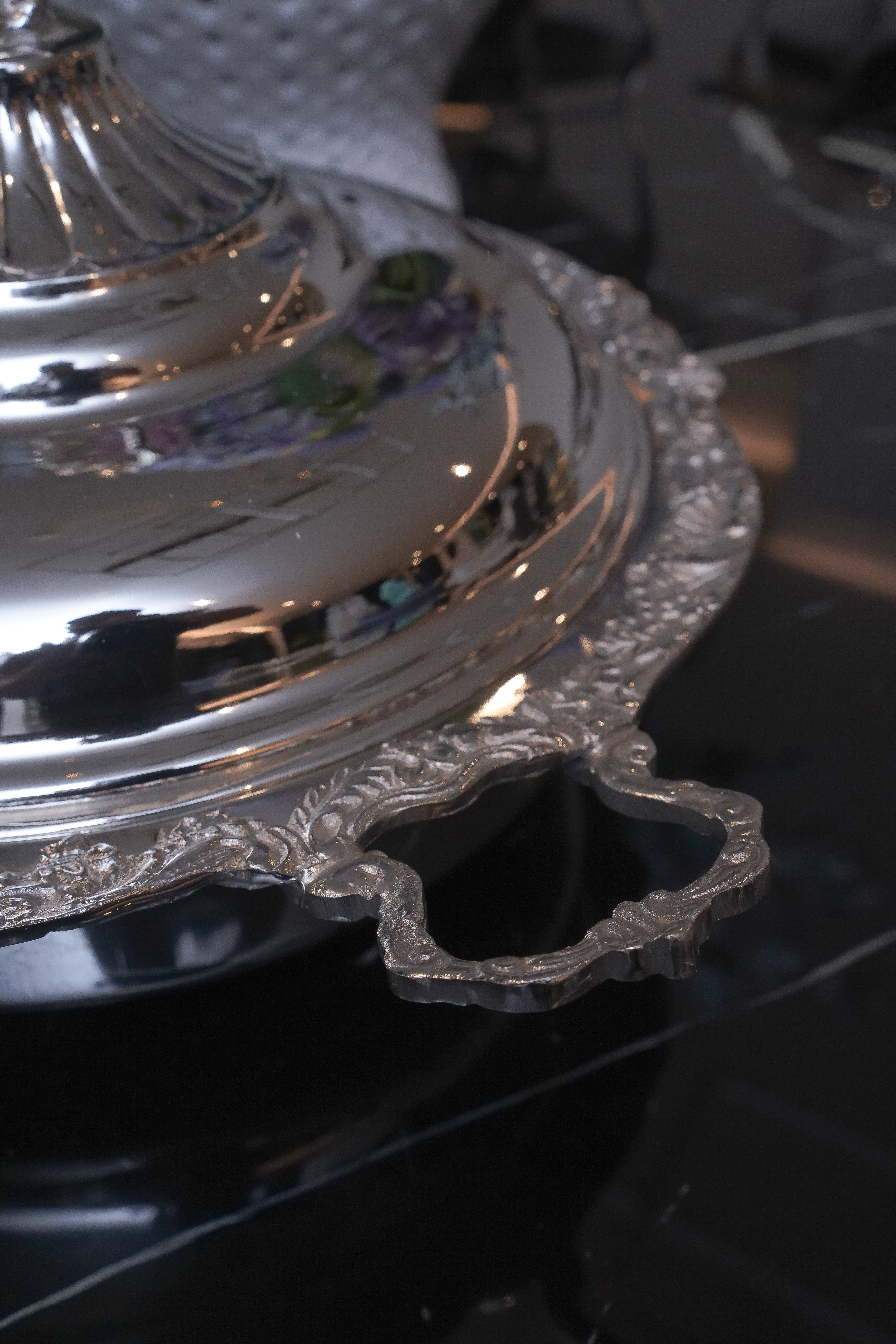 Elysian Round Silver Serving Dish