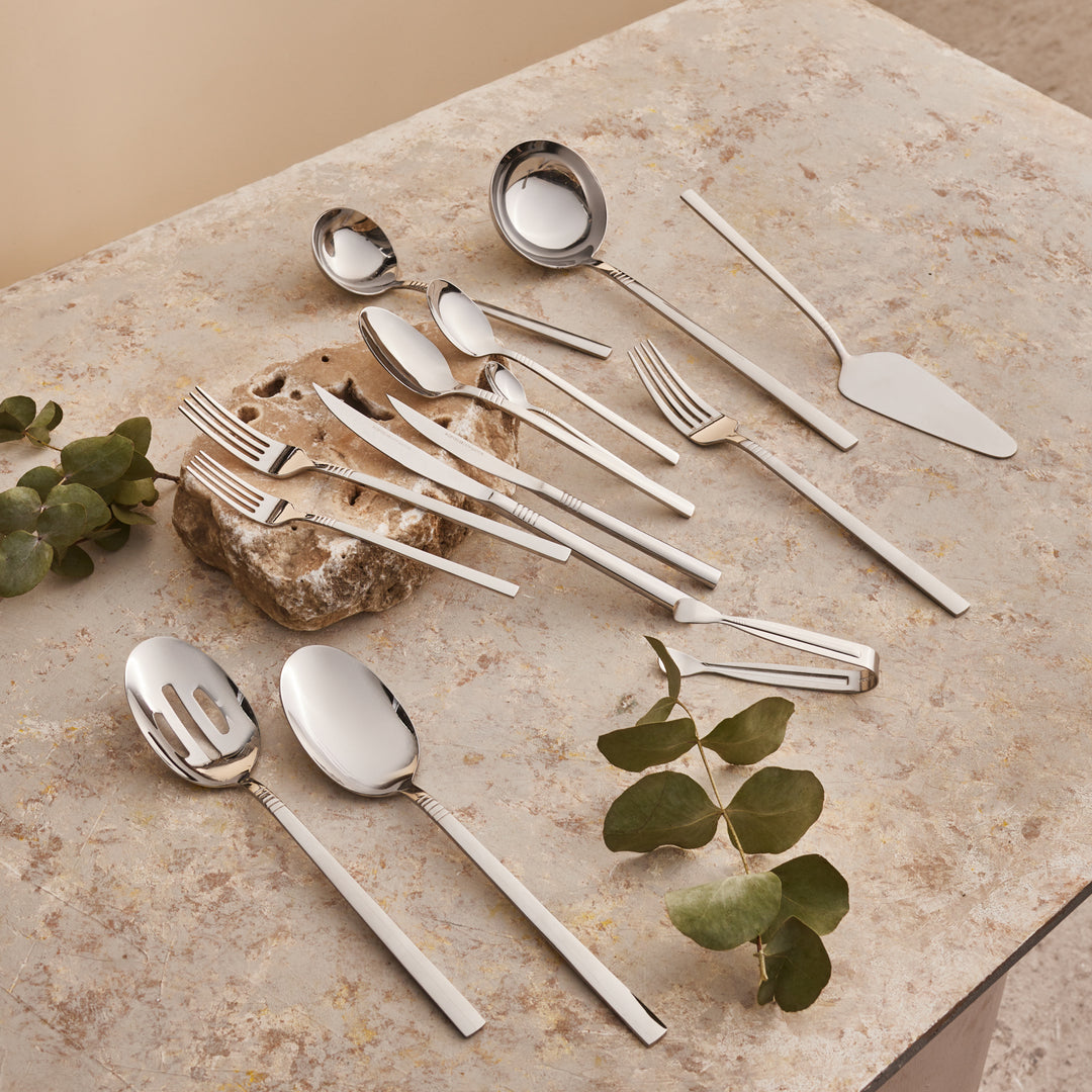 Nil 91-Piece Stainless Steel Cutlery Set with Serving Set, Silver