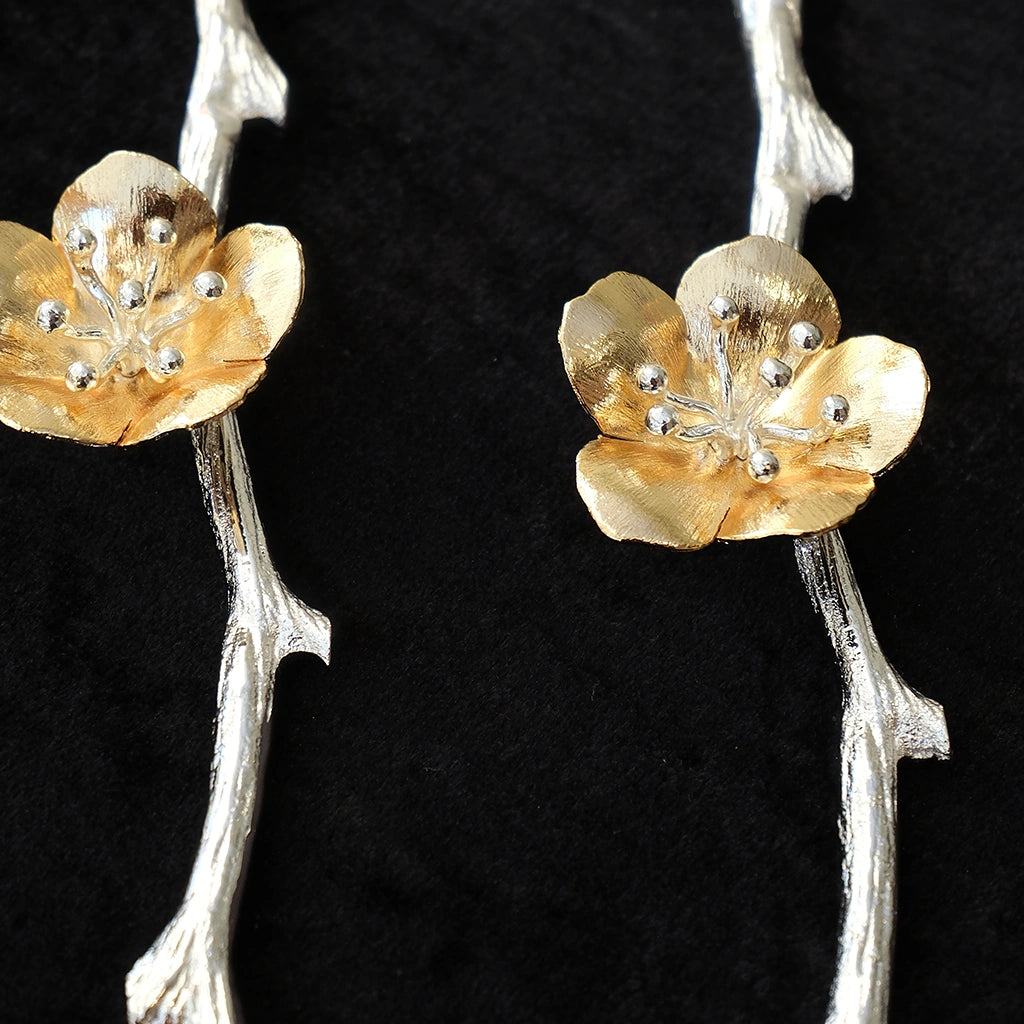 Silver Plated Blossom Cake & Knife Set