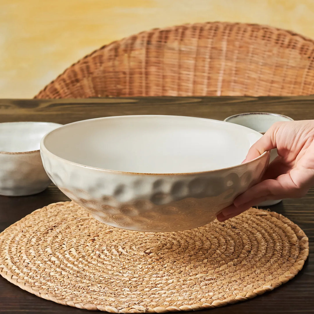 Aria Reactive Glaze Serving Bowl, 27cm, Beige