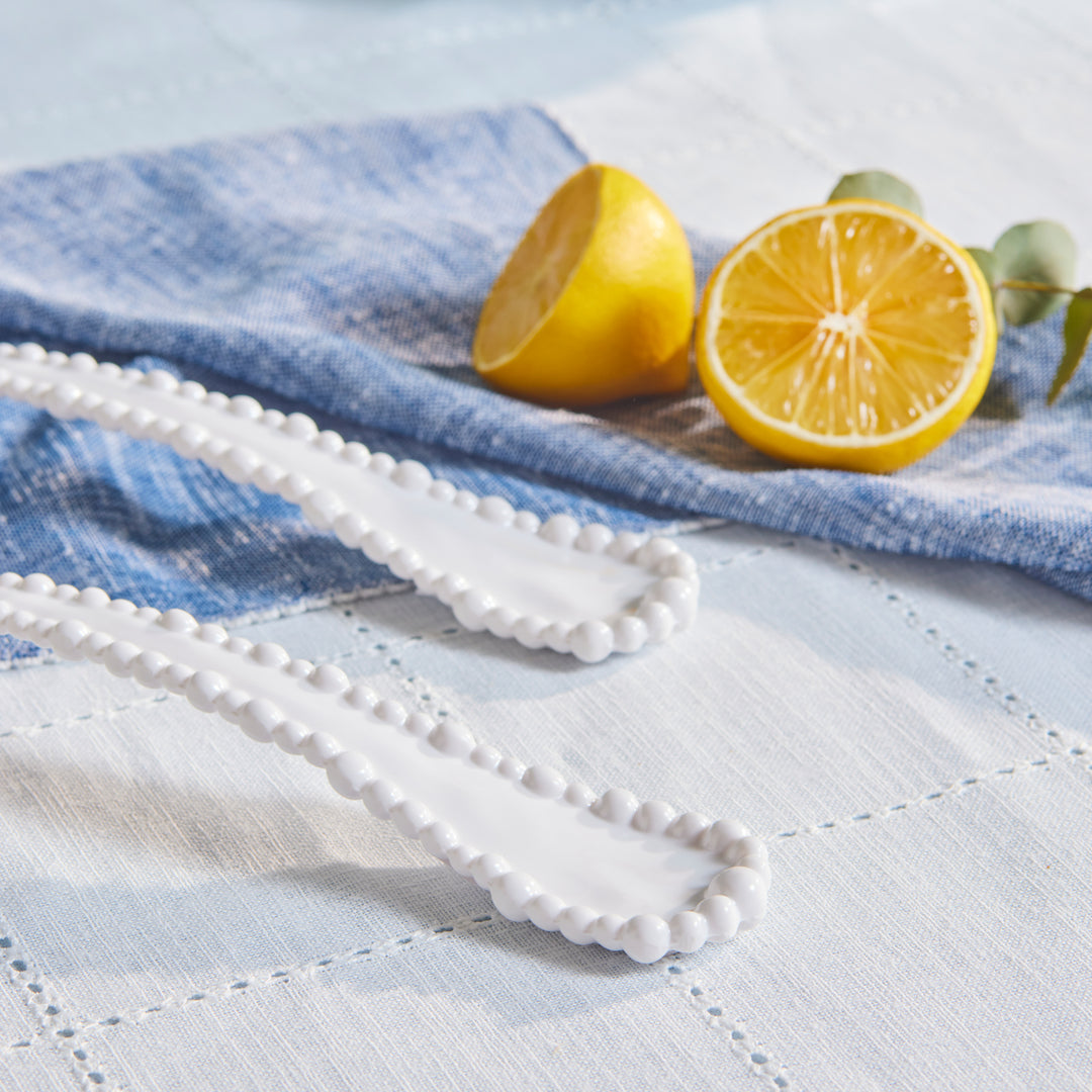 Perla Melamine 2-Piece Service Set, White