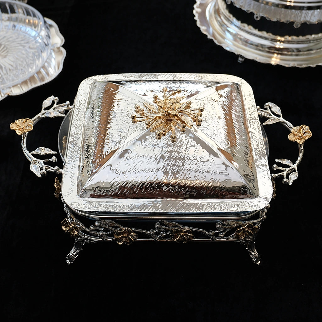 Imperial Floral Square Silver Plated Serving Dish