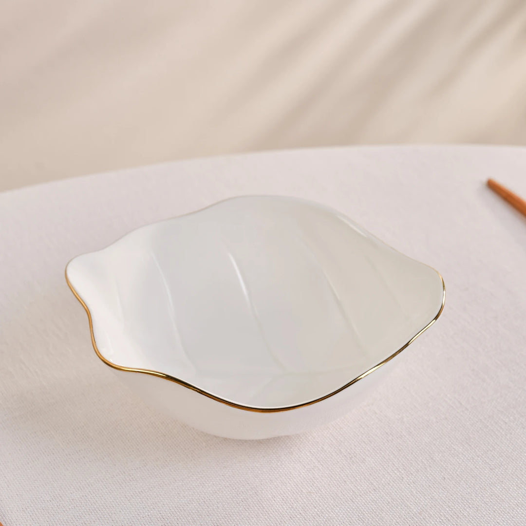 Anlı Bone China Bowl, Gold White
