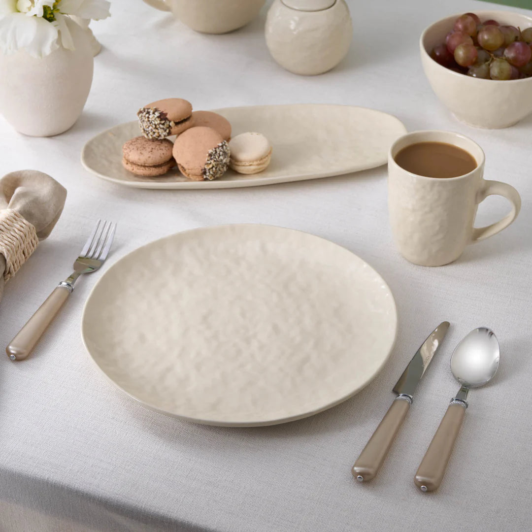 Nebula Stoneware Dinner Plate, 27cm, Beige