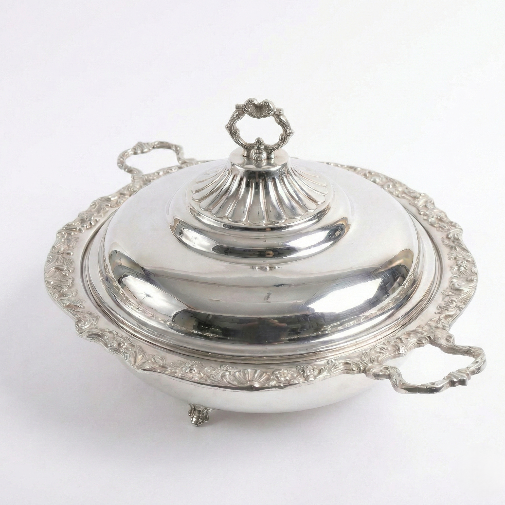 Elysian Round Silver Serving Dish