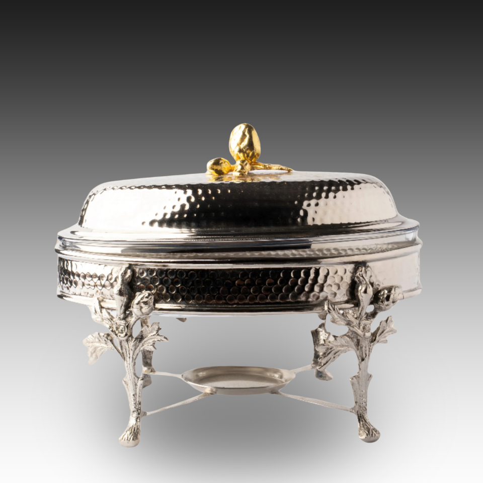 Oval Glass Chaffing Dish